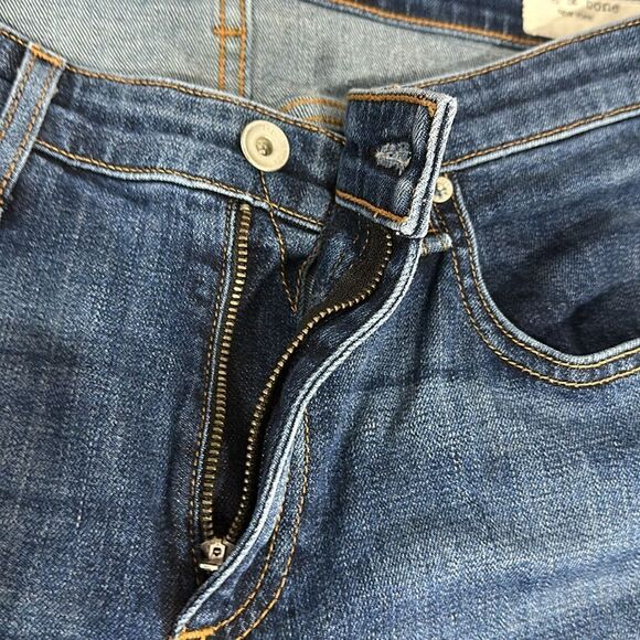 Rag & Bone Mid Rise Slim Fit Raw Hem Whiskered Ankle Jeans Size 30 - Picture 5 of 8